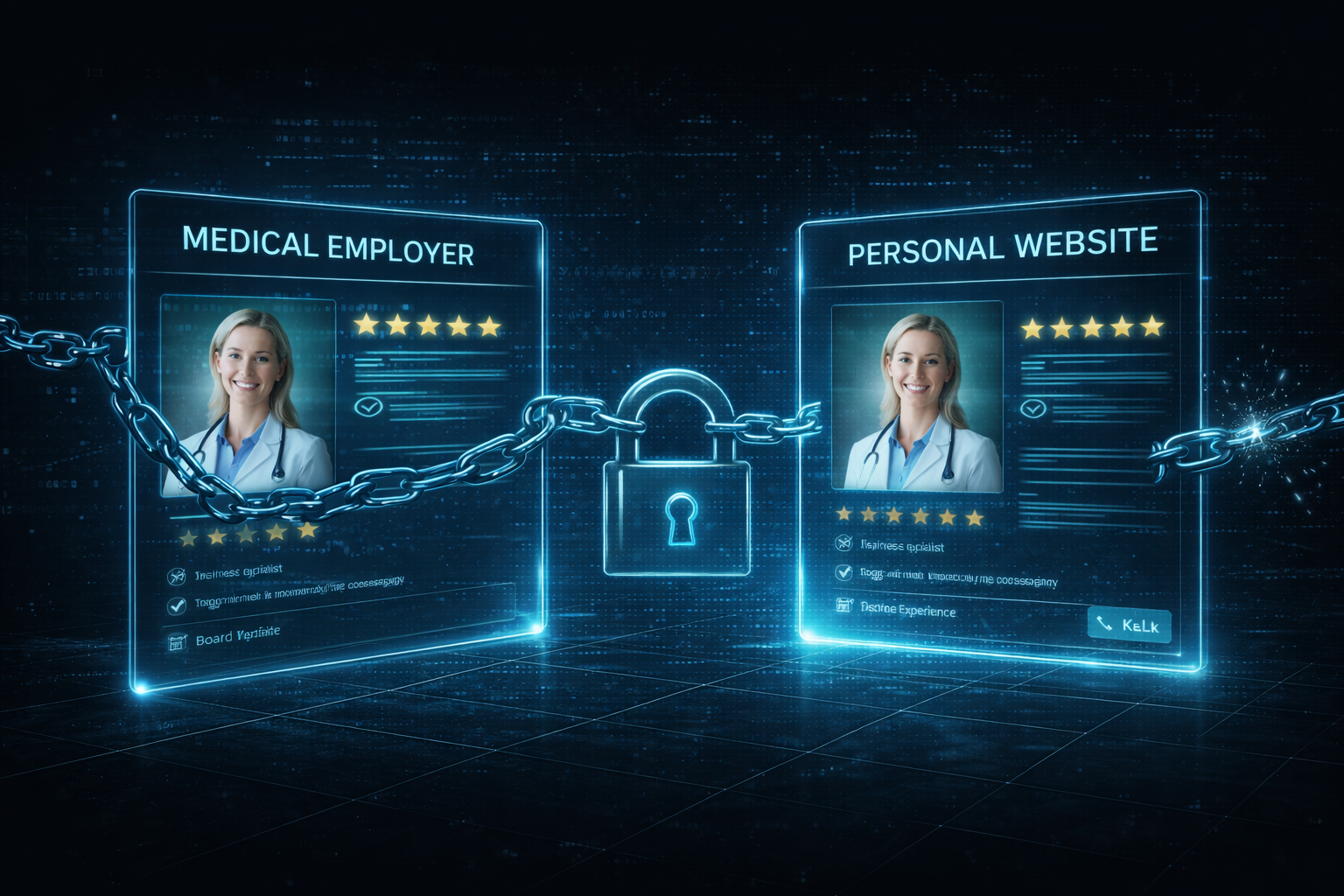 Medical employer profile vs personal website comparison