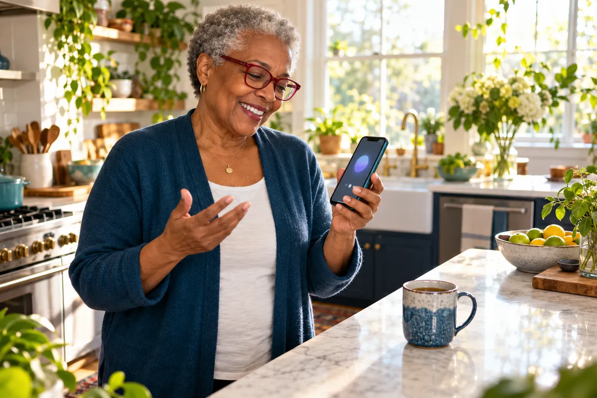 Patient asking ChatGPT on her phone which doctor to see
